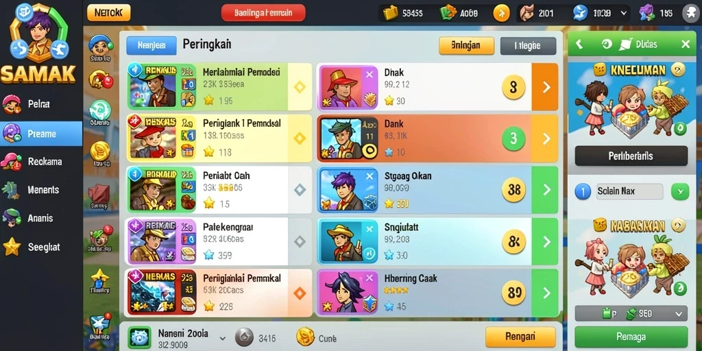 Tangkapan layar dengan karakter baru yang menarik.